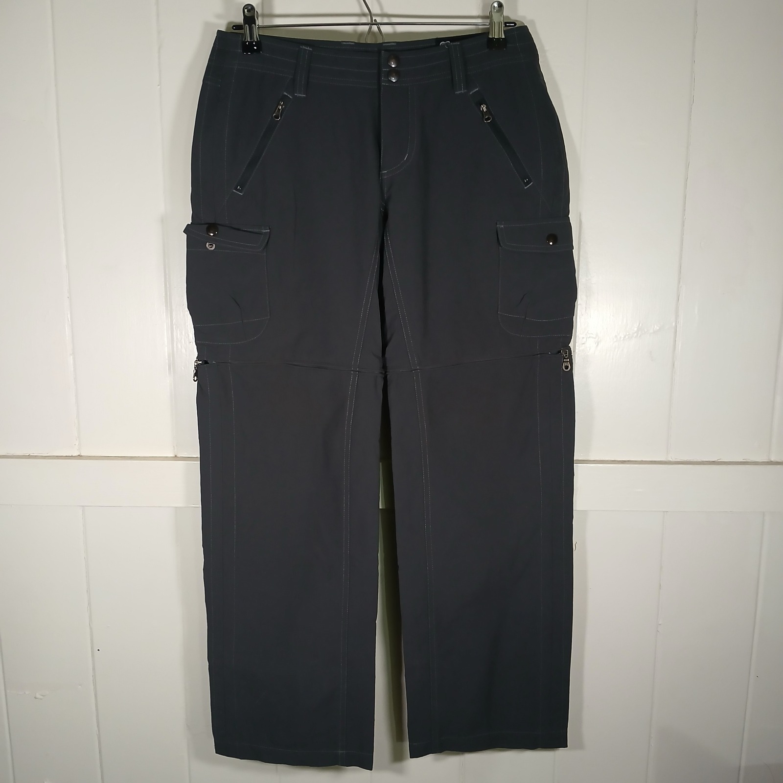 Kuhl Convertible Hiking Pants Women 6 Short Grey Zip Off Cargo Outdoor Trekking